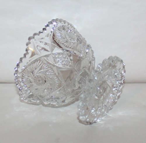 2 Vintage Cut Crystal Glass Serving Bowls Fruit, Ice Cream, Candy, Relish, Dish - Picture 13 of 13