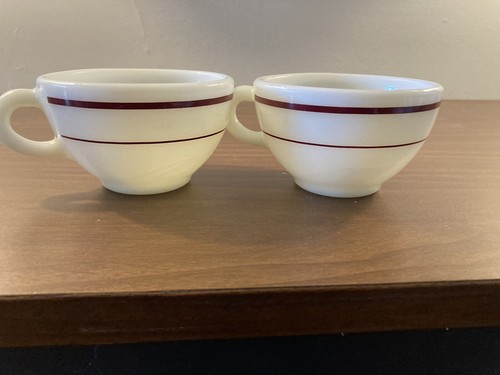 2 Vintage Pyrex  Tableware  Coffee Cups  Stripe 701. - Picture 1 of 8