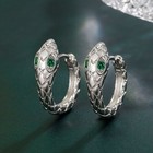 Green Eye Snake Hoop Earrings 925 Sterling Silver Women Girl Jewellery Love Gift