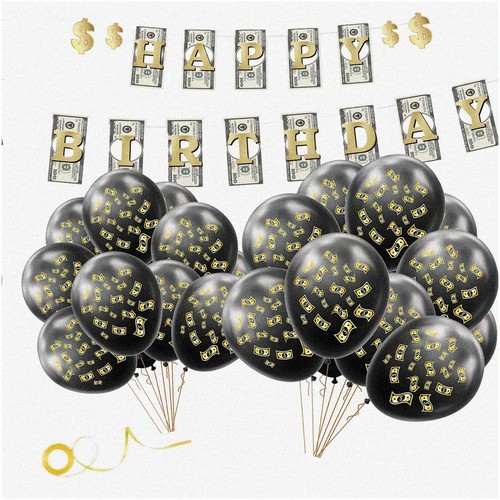 Dollarschein Delight Party Deko Set - Geld Thema Geburtstag Banner, Latex Balloo - Bild 1 von 7