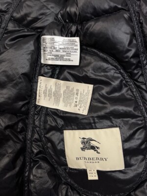 Burberry London Shiny Black Down Puffer Jacket Size ITA 40