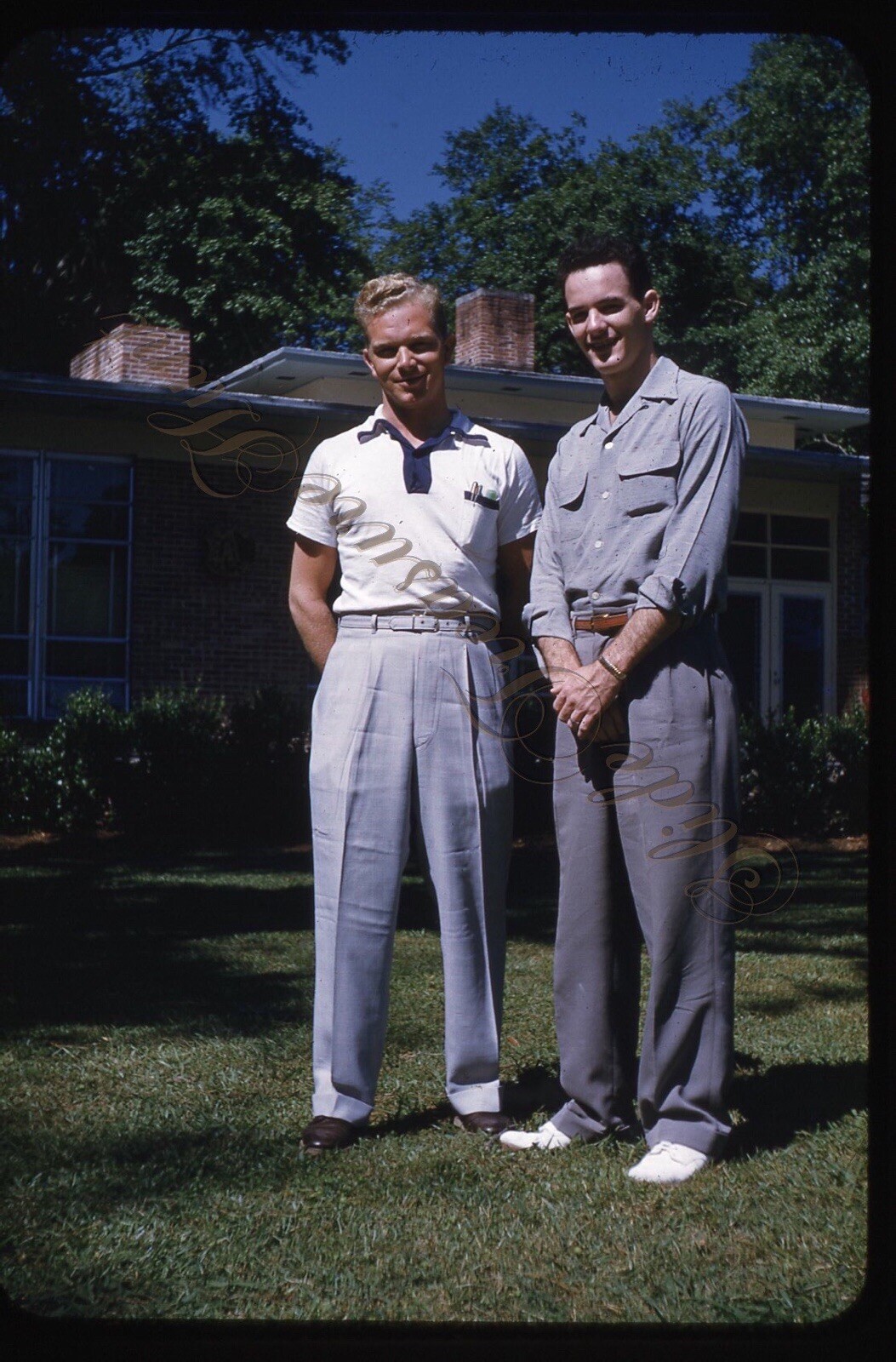 Handsome Men Fashion 1950s Slide 35mm Red Border Kodachrome Gay Interest |  eBay