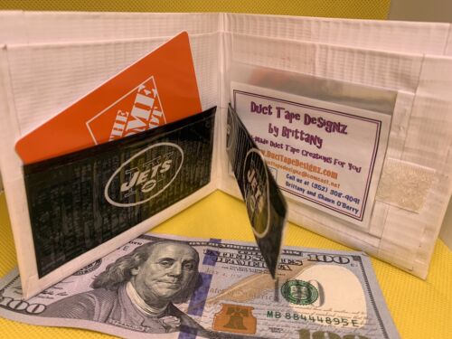 New York Jets Bi-Fold Duct Tape Wallet NFL Handmade Duct Brand - Picture 4 of 5