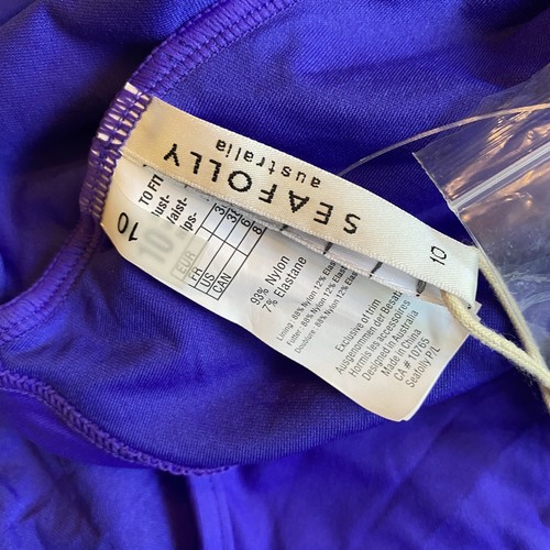 Seafolly Bathing Suit Women's Size 6 Blue Trapeze Bandeau Tankini Top Swimsuit - Picture 13 of 19
