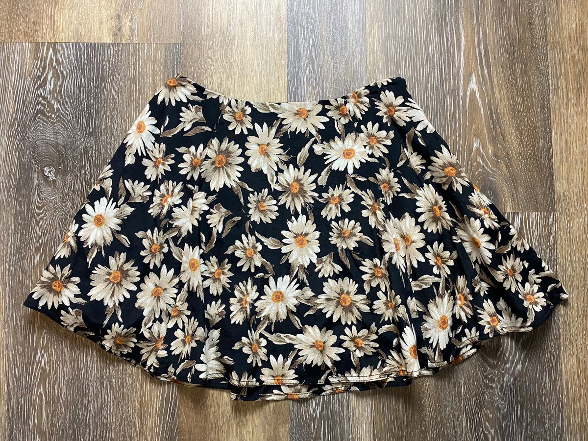Black flowy sale mini skirt