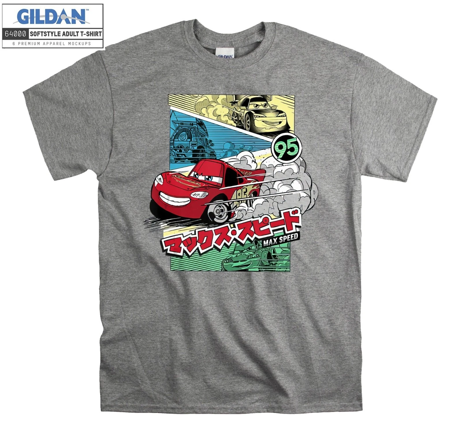 ALEXANDER MCQUEEN Felpa con cappuccio Disney Pixar Cars Saetta Mcqueen 95 Max maglietta uomo donna unisex AB456