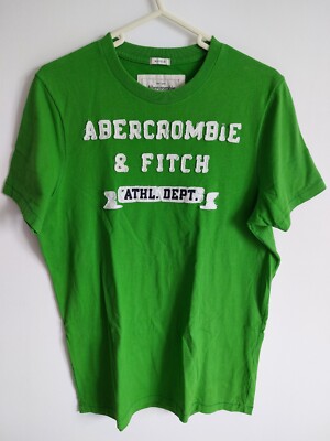 ABERCROMBIE & FITCH HERREN L GRÜN T-SHIRT GUTER GEBRAUCHTER ZUSTAND