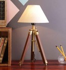 Home Decor Wooden Tripod Stand Antique Table Lamp 21 inch Without Shade lamp
