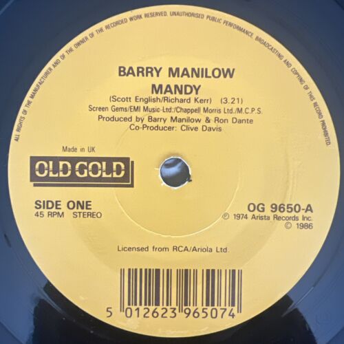Barry Manilow – Copacabana (At The Copa) 4:08 / Mandy 7'' Vinyl TESTED NM VIDEO - Foto 4 di 7