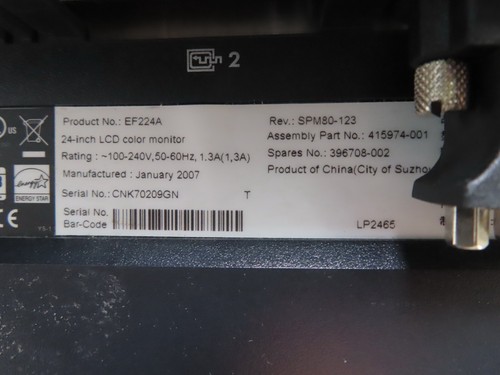 HP LP2465 24-inch Widescreen LCD Monitor - EF227A4 - Picture 6 of 6