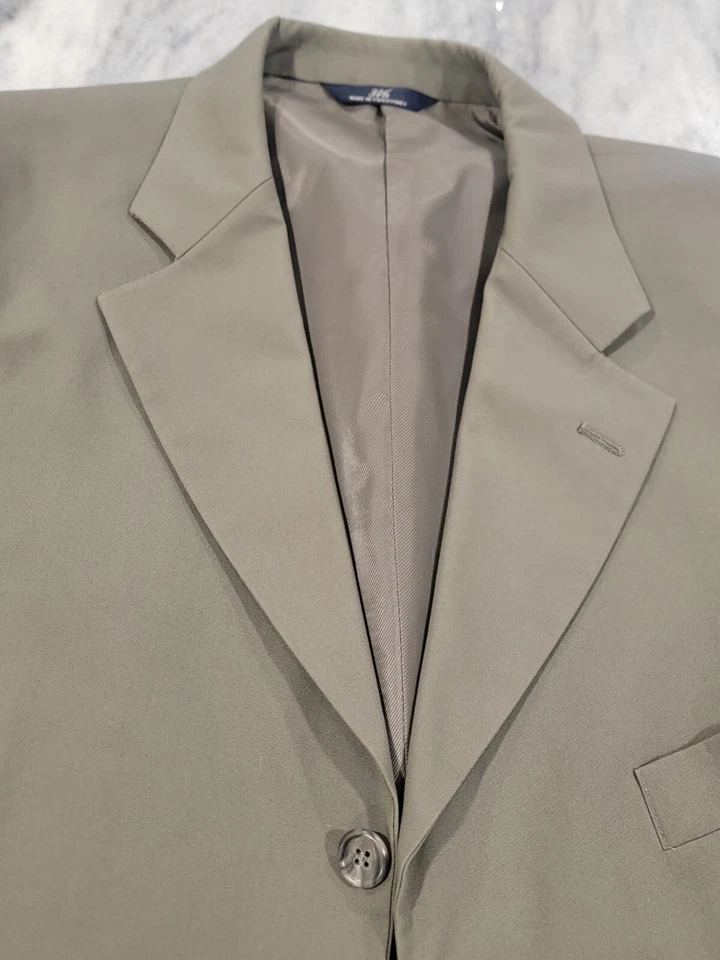42R Men's Vintage Brooks Brothers 346 2 Piece Suit Olive Khaki Beige (36x28) - Image 3 of 4