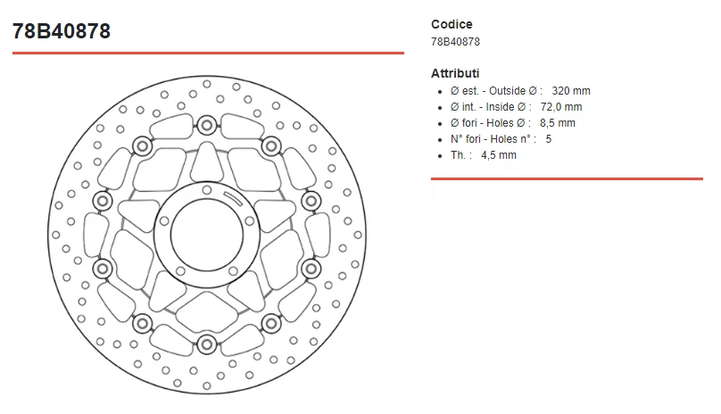 DISCHI FRENO ANTERIORE BREMBO SERIE ORO FLOTTANTI DUCATI 821 HYPERSTRADA 2013 - Imagem 3 de 3
