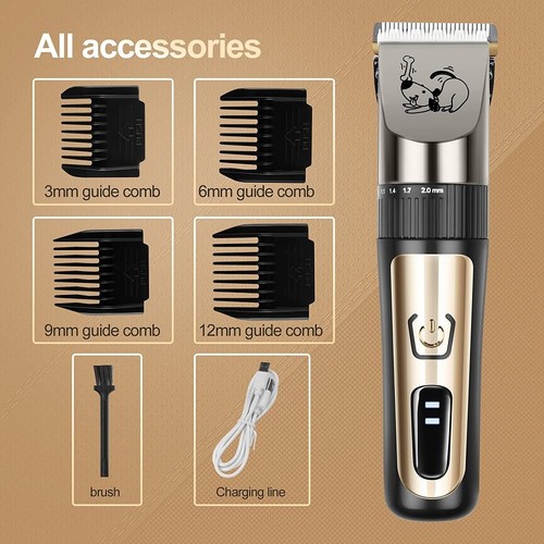 PET CLIPPERS Professional Heavy Duty Trimmer Thick Hair Dog Grooming Kit - Picture 11 of 12