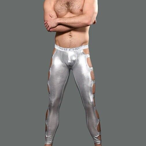Andrew Christian Men's Capsule Space Metallic Silver Size XL Compression Tights - Picture 17 of 22