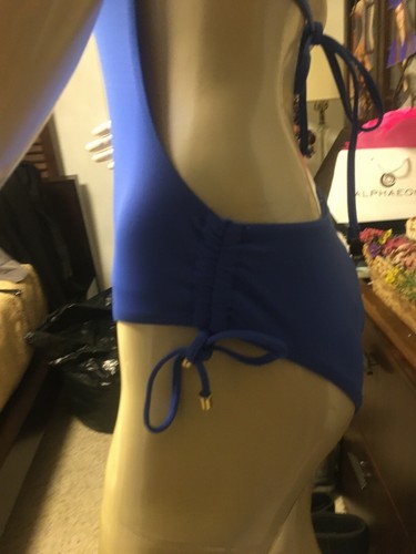 Bar III Solid Cutout One-Piece Swimsuit, Sz Large Royal Blue - 第 6/9 張圖片