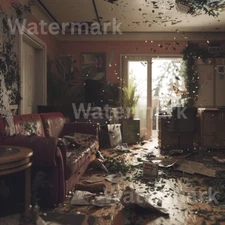 Digital Image Picture Photo Wallpaper Printable Art AI Chaotic Living Room