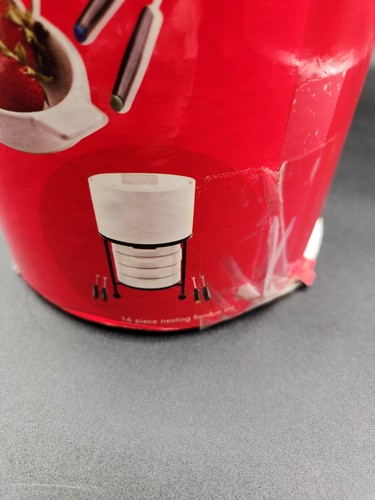 16 piece Nesting fondue set White New Red Box. Food Kitchen - Picture 2 of 9
