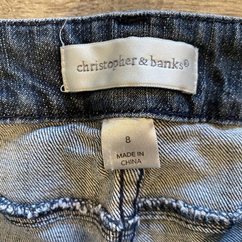 Pantalones de mezclilla Christopher & Banks para mujer talla 8 clásicos pierna recta con cremallera al tobillo 31x25 - Imagen 7 de 10