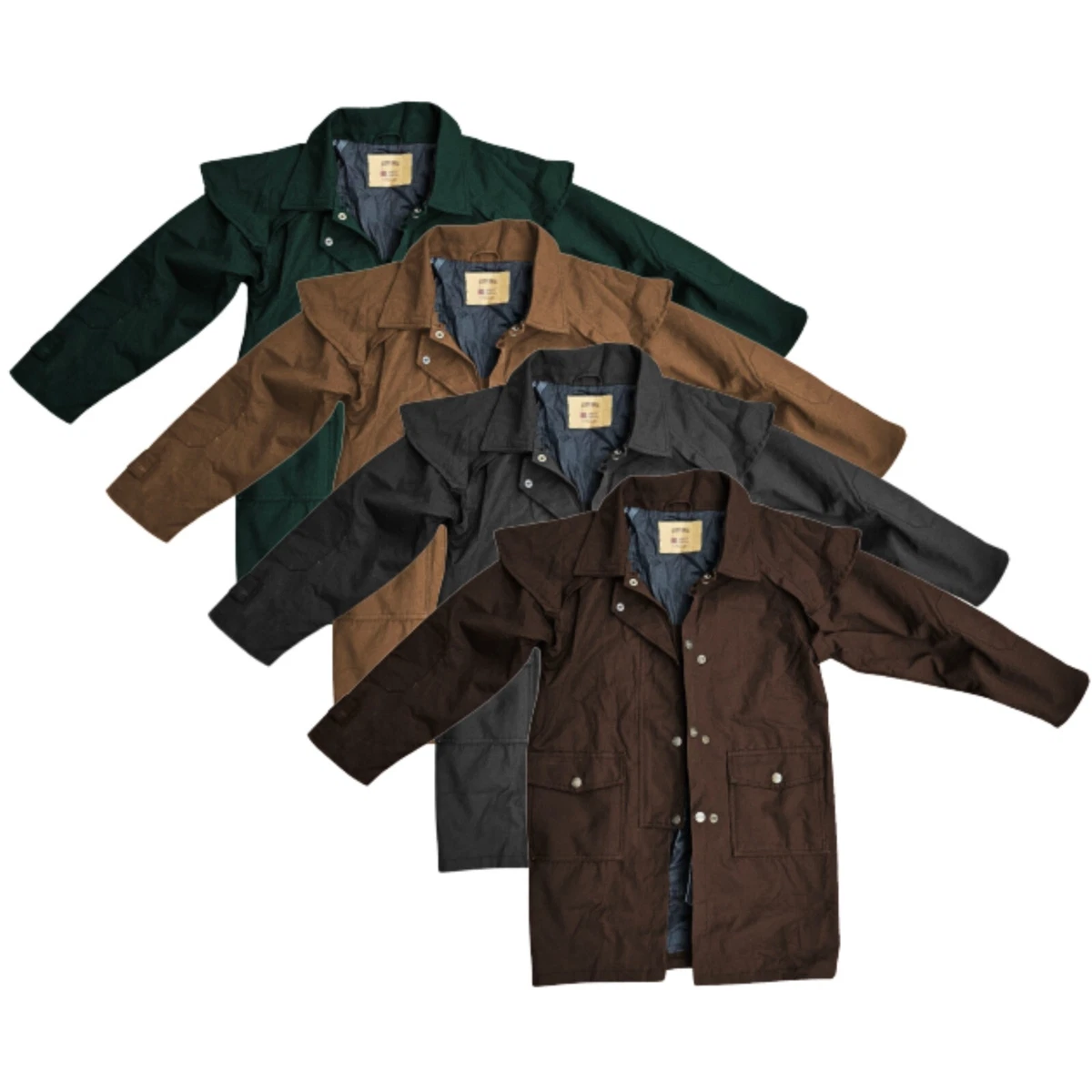 Kids Waterproof Oilskin Duster Australian Drover Coat XS to XL