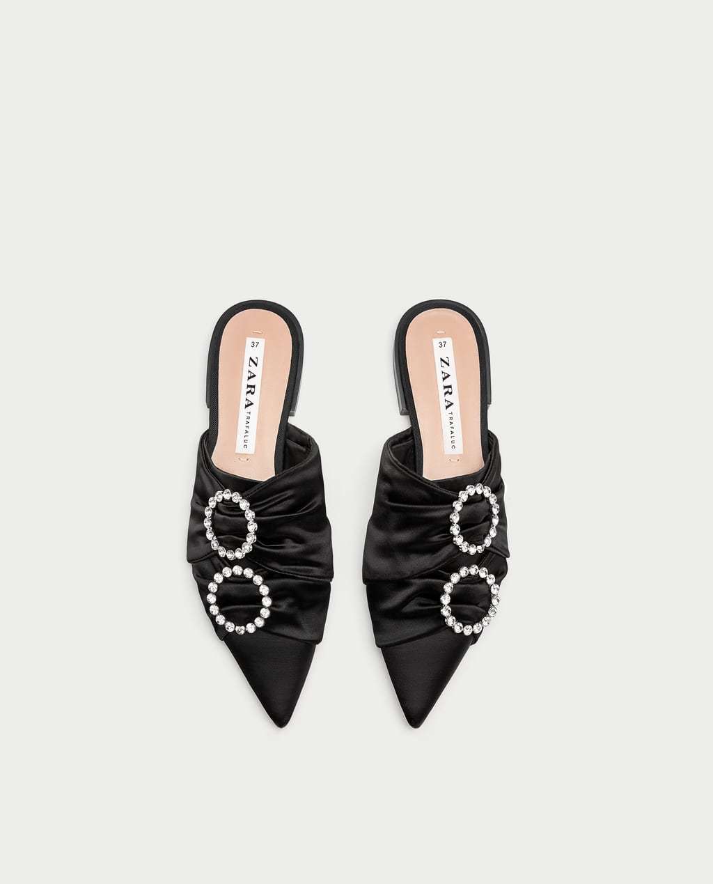 ZARA damen FLAT POINTED BEJEWELED MULES schwarz SZ 6.5 NEW ZARA damen FLAT POINTED BEJEWELED MULES schwarz SZ 6.5 NEW