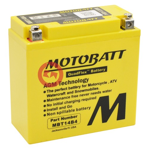 BATTERIA MOTOBATT MBT14B4 12V 12Ah YAMAHA XJR-SP 1300 1999 2000 2001 2002 2003 - Foto 4 di 5