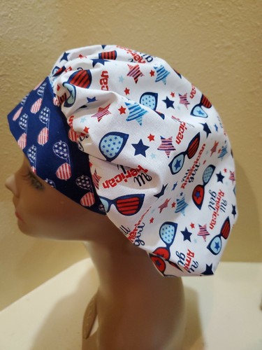 All American Girl OFERTA Para Mujer Bouffant Sombrero/Gorra Quirúrgica Hecho a Mano - Imagen 3 de 6