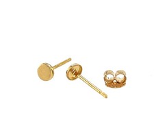 14K Yellow or White Gold Moon Earrings with Push Backs