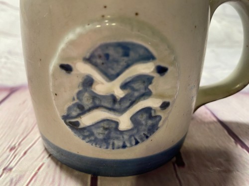 Otagiri Original Stoneware Coffee Mug Seagull Blue White Brown Handle Made Japan - Picture 3 of 12