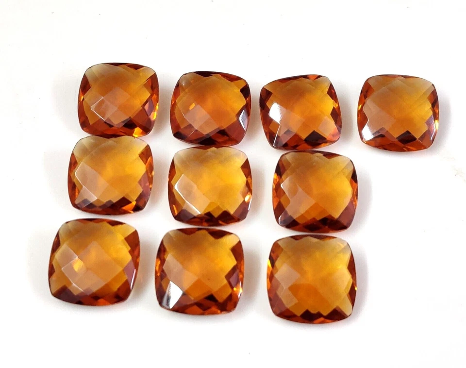 Hydro Citrine Cushion Checker Cut Gemstone Lot, Size 18.50mm Cushion - Image 4 of 4