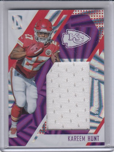 Maglia KAREEM HUNT 2017 Unparalleled Rookie Stitches viola #15 RSKH 9/99 Chiefs - Foto 1 di 2