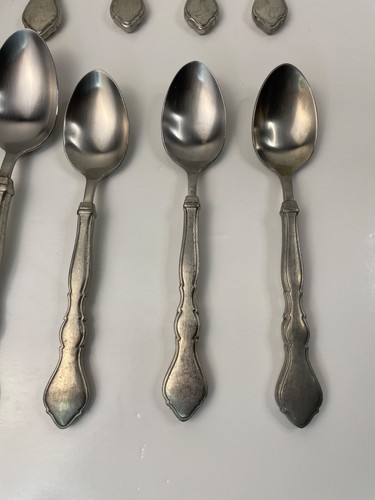 Cubiertos con mango de peltre internacional diseño Litchfield 12 piezas tenedores cucharas - Imagen 2 de 12