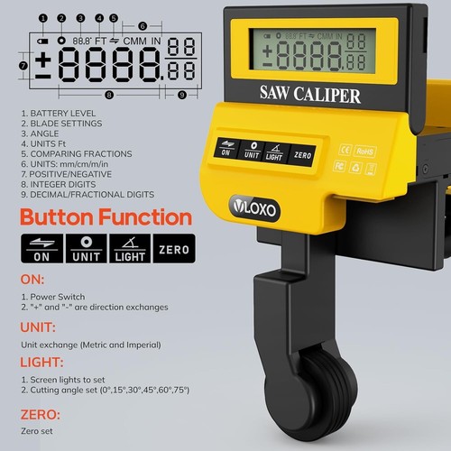 VLOXO Caliper Measuring Tool For Miter Saws High Accuracy Digital Measuring Tape - Picture 3 of 9