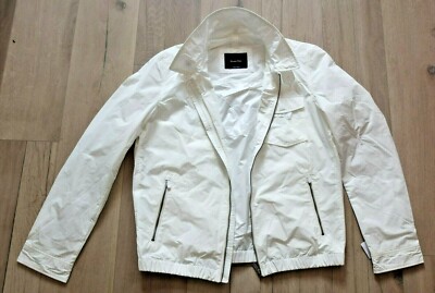 *  Massimo Dutti Wind Breaker Übergangs Jacke Gr. XL Weiß NEU   )