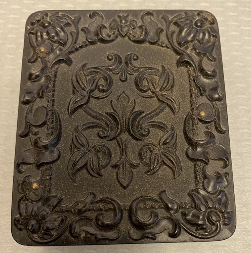 Antiguo Estuche Unión Gutta Percha Ornado Noveno Plato Tinte Luto Mujer Años 1860 - Imagen 11 de 13