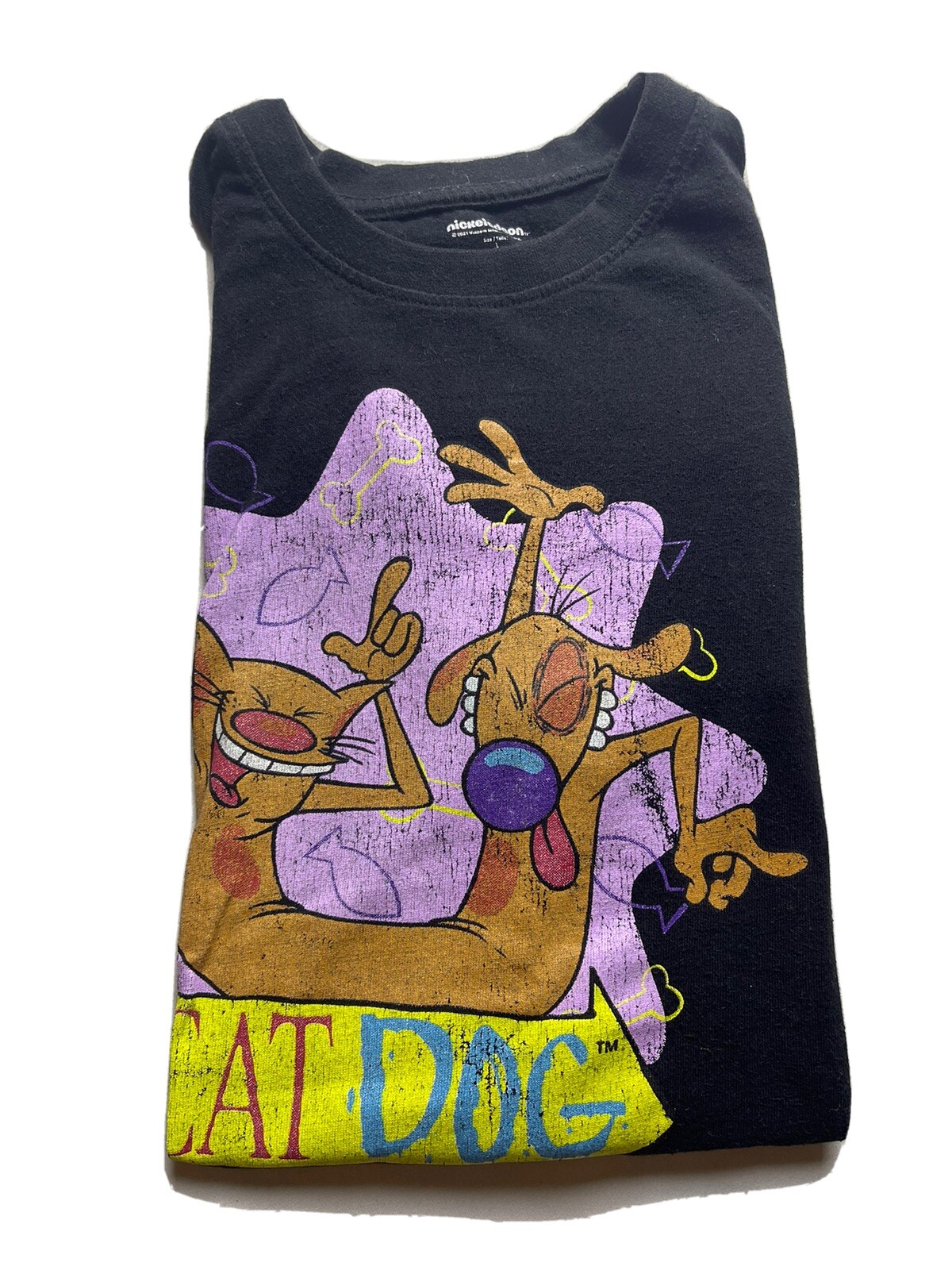 Nickelodeon Cat Dog Animated TV Series Graphic Tee Me… Gem