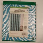 Duck River Textile Zeek Fabric SHOWER CURTAIN Zebra Stripe Turq Animal Print NIP