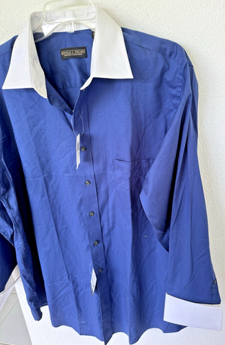 SHIRTS Trump Mens 18 34/35 Signature Collection French Cuff Banker NWT - Picture 4 of 7
