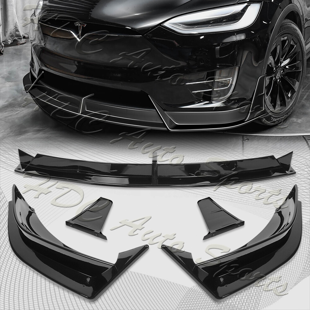 seri専用 For 2016-2021 Tesla Model X Painted Black Front Bumper Lip