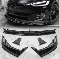 For 2016-2021 Tesla Model X Painted Black Front Bumper Lip Splitter Spoiler