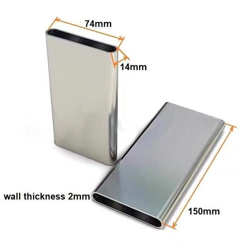 Tubo plano de acero inoxidable 20*80 pared 2 mm tubo ovalado 6 m de largo cojinete de peso fuerte - Imagen 8 de 10