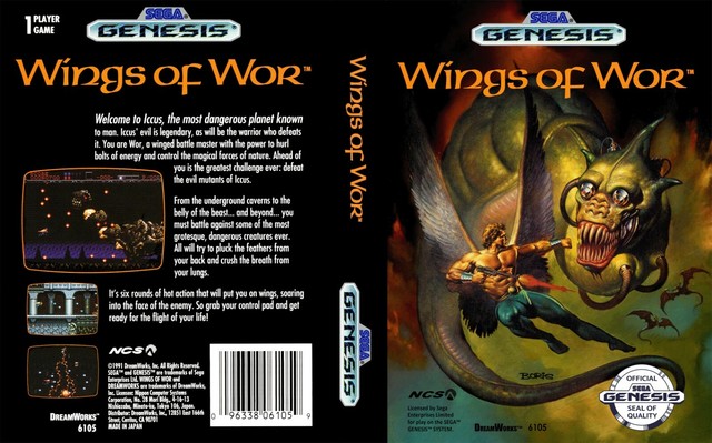 Wings of Wor (aka Gynoug) Mega Drive Replacement Box Art Case Insert Cover only Wings of Wor (aka Gynoug) Mega Drive Replacement Box Art Case Insert Cover only
