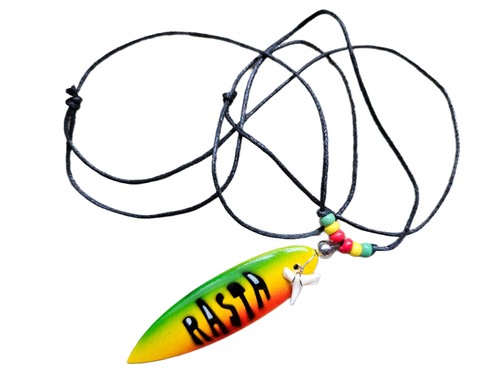 Colgante de surfista collar tabla de surf cadena de madera reggae rasta diferentes variedades - Imagen 8 de 9