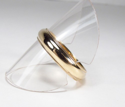 Vintage 1960s Paramount USA 10K Gold Plain Men's Wedding Band Ring 5mm Sz 10.75 - Picture 6 of 14