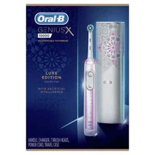 Oral-B GENIUS X LUXE Electric Toothbrush Sakura Pink w/ 7 heads and Travel case