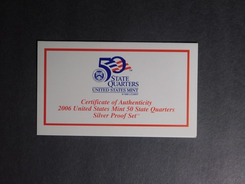 2006 US Mint 50 State Quarters Silver Proof Set - W/BOX and COA - Picture 5 of 7