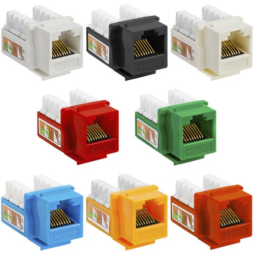 10 Pack Cat5e Keystone Jack Ethernet 8P8C RJ45 Ethernet 110 Punchdown CAT 5e - Picture 2 of 11