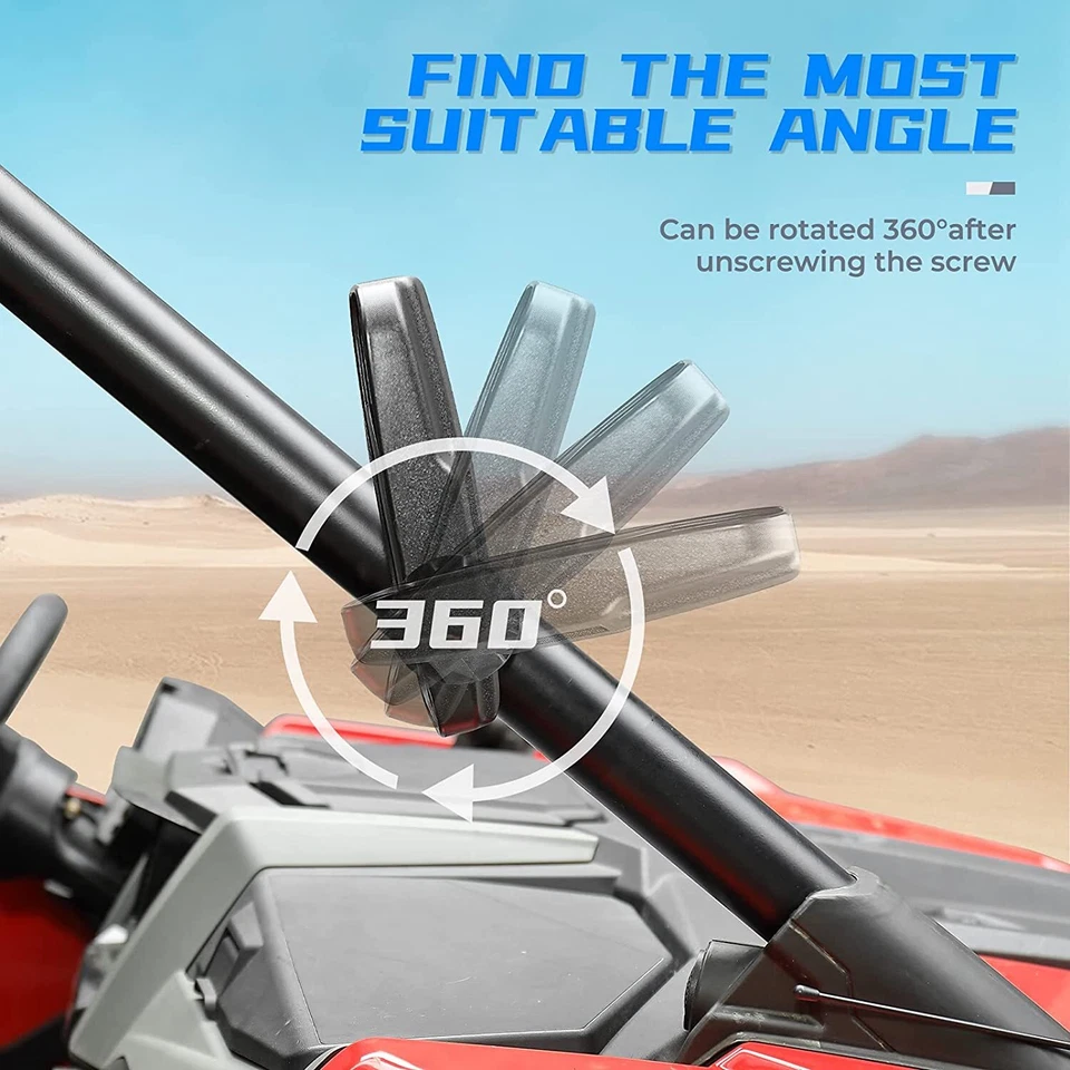 Espejos retrovisores laterales plegables para Kawasaki Mule 600 610 Mule SX de 1,75" - 2" Foto 4 de 4