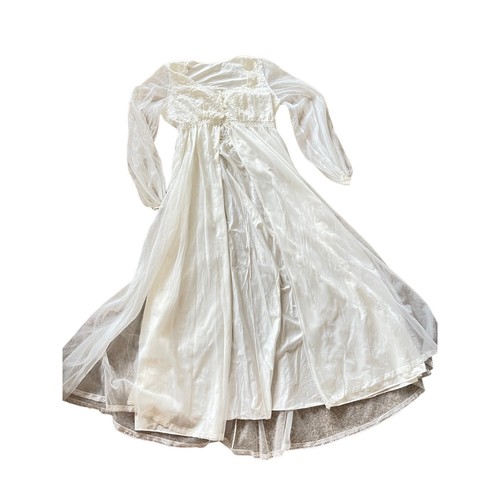 Vintage Olga Robe Peignoir White Lace dressing gown Wedding Night Lingerie Sz 38 - Picture 5 of 24
