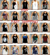 Men's Stringer Tank Top Bodybuilding Muscle Sleeveless Gym Workout T Shirts Vest