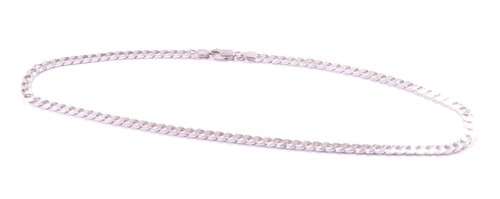Collar italiano unisex bordillo eslabón plano plata de ley 925 con sello 17,6 g 18" - Imagen 3 de 10